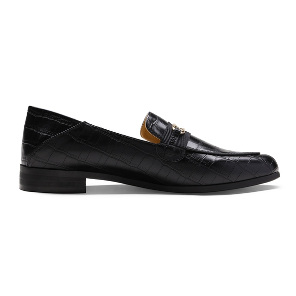 Comfortable Casual Round Toe Loafers - BLACK STONE PU - 2